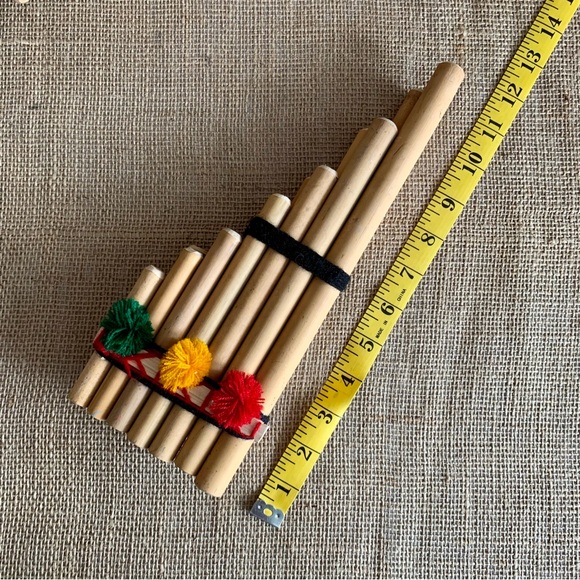 5 Instrument Bundle: 2 Carved Wood Flutes, Pan Flute, Hand Drum & Xylophone - Picture 7 of 15